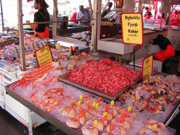 /El mercado del pescado en Bergen